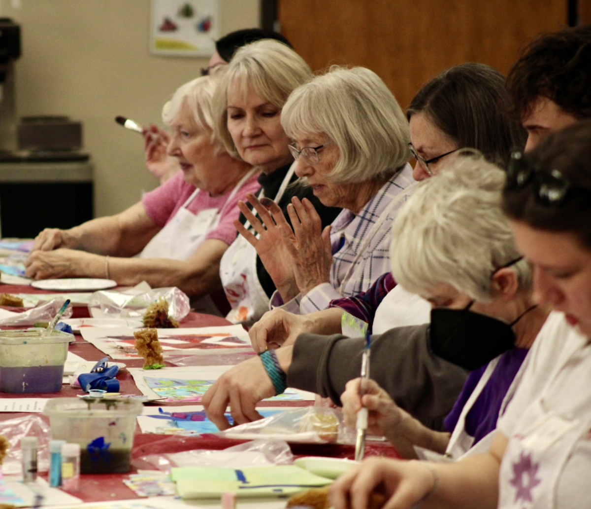 Residents of the Oxford Senior Living Facility taking part in an OMA project. Photo provided by Grace Sheridan.